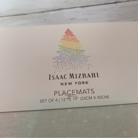 New Isaac Mizrahi New York Easy Care Set of 4 Placemats 13" x 19" Christmas - Picture 3 of 7